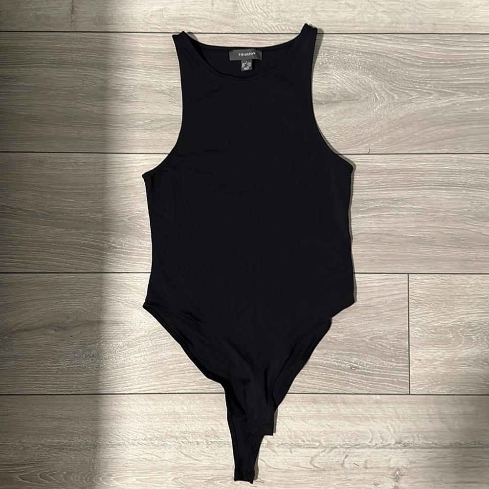 Primark black halter neck bodysuit in SMALL